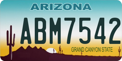 AZ license plate ABM7542