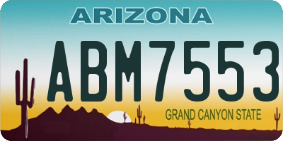 AZ license plate ABM7553