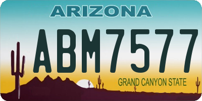 AZ license plate ABM7577