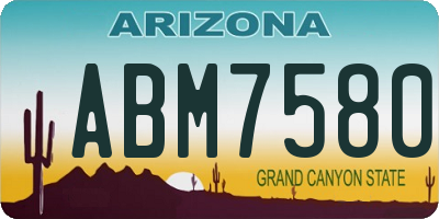 AZ license plate ABM7580