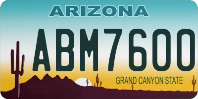 AZ license plate ABM7600