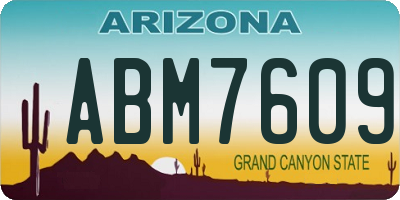 AZ license plate ABM7609