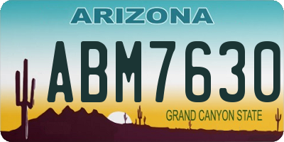 AZ license plate ABM7630