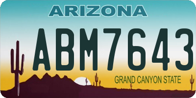 AZ license plate ABM7643