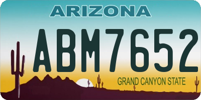 AZ license plate ABM7652