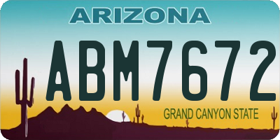 AZ license plate ABM7672