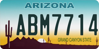 AZ license plate ABM7714