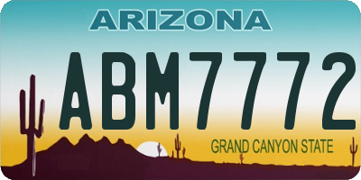 AZ license plate ABM7772