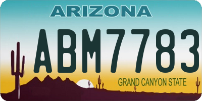 AZ license plate ABM7783