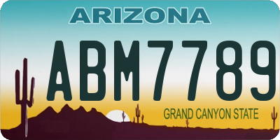 AZ license plate ABM7789