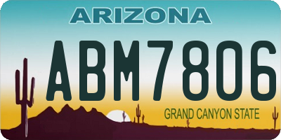AZ license plate ABM7806
