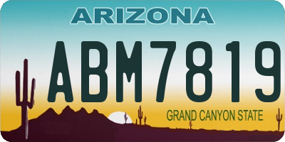 AZ license plate ABM7819