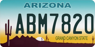 AZ license plate ABM7820