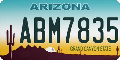 AZ license plate ABM7835