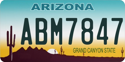 AZ license plate ABM7847