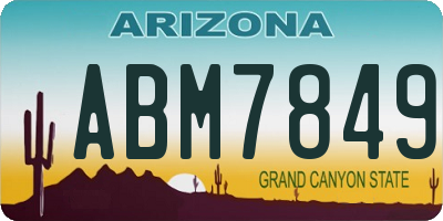 AZ license plate ABM7849