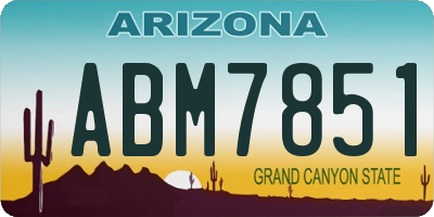 AZ license plate ABM7851