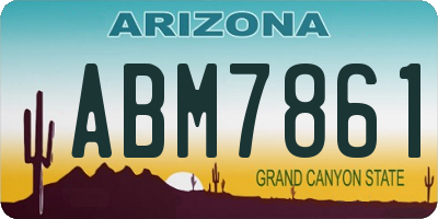AZ license plate ABM7861