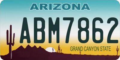 AZ license plate ABM7862