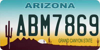 AZ license plate ABM7869