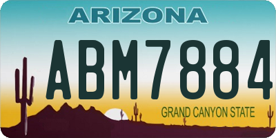 AZ license plate ABM7884