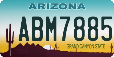 AZ license plate ABM7885