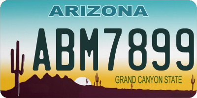 AZ license plate ABM7899