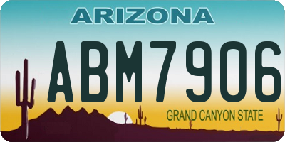 AZ license plate ABM7906