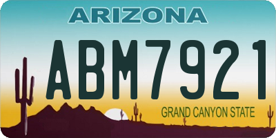 AZ license plate ABM7921
