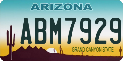 AZ license plate ABM7929