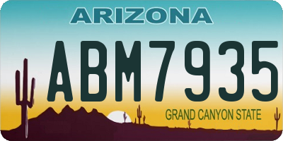 AZ license plate ABM7935