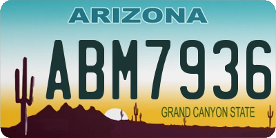 AZ license plate ABM7936