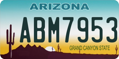 AZ license plate ABM7953