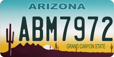 AZ license plate ABM7972