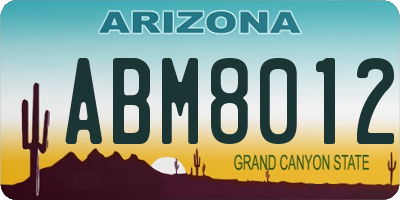 AZ license plate ABM8012
