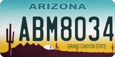 AZ license plate ABM8034