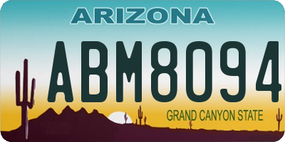 AZ license plate ABM8094