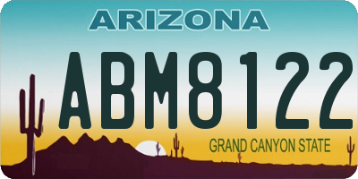 AZ license plate ABM8122