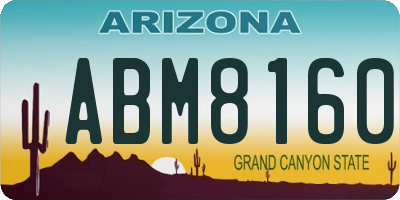 AZ license plate ABM8160