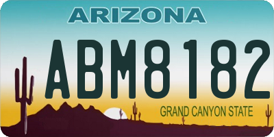 AZ license plate ABM8182