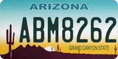 AZ license plate ABM8262