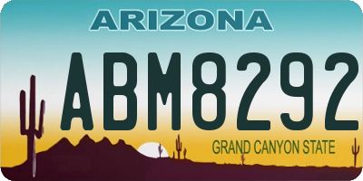 AZ license plate ABM8292