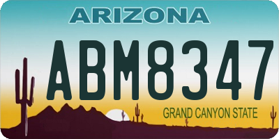 AZ license plate ABM8347