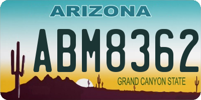 AZ license plate ABM8362