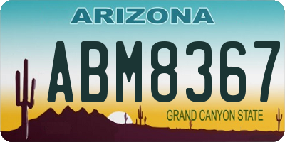 AZ license plate ABM8367