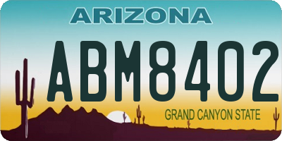 AZ license plate ABM8402