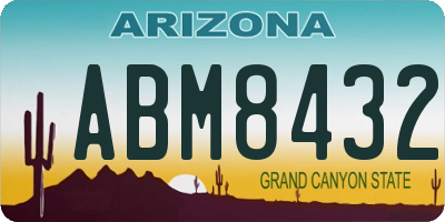 AZ license plate ABM8432