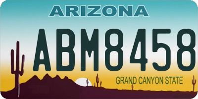 AZ license plate ABM8458