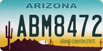 AZ license plate ABM8472