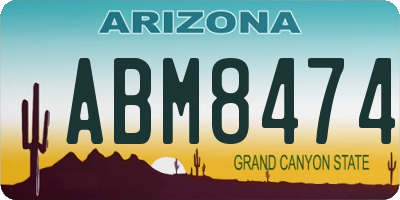 AZ license plate ABM8474